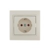 Розетка 1-м СП Mira 16А IP20 с заземл. защ. шторки со вставкой керамика крем. LEZARD 701-0303-124