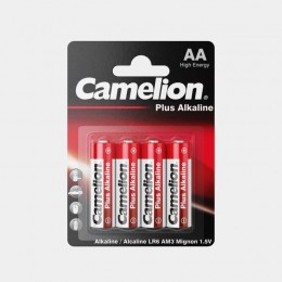Элемент питания алкалиновый AA/LR6 1.5В Plus Alkaline LR6-BP4 (блист.4шт) Camelion 7370