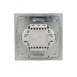 Выключатель 2-кл. СП Mira 10А IP20 с подсветкой со вставкой сер. метал. LEZARD 701-1010-112