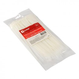 Хомут кабельный 3.6х200 нейл. бел. (уп.100шт) EKF plc-c-3.6x200