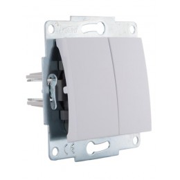 Выключатель 2-кл. 1п СП Karina 10А IP20 механизм бел. LEZARD 707-0288-101