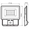 Прожектор светодиодный PFL-C3 SENSOR 50Вт 6500К IP65 ДО закален. прозр. стекло датчик движения инфракрасный Pro JazzWay 5026940A