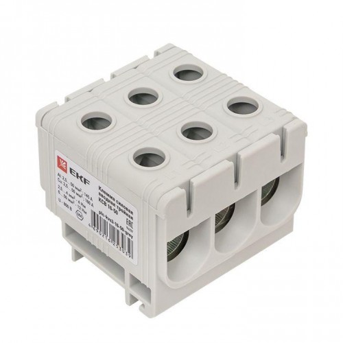 Клемма силовая вводная тройная КСВ 16-50кв.мм сер. PROxima EKF plc-kvs3-16-50-grey