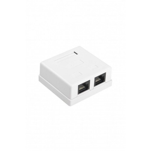 Розетка компьютерная 2-м ОП SB1-2-8P8C-C5e-WH RJ45 (8P8C) кат.5E Dual IDC Hyperline 430234