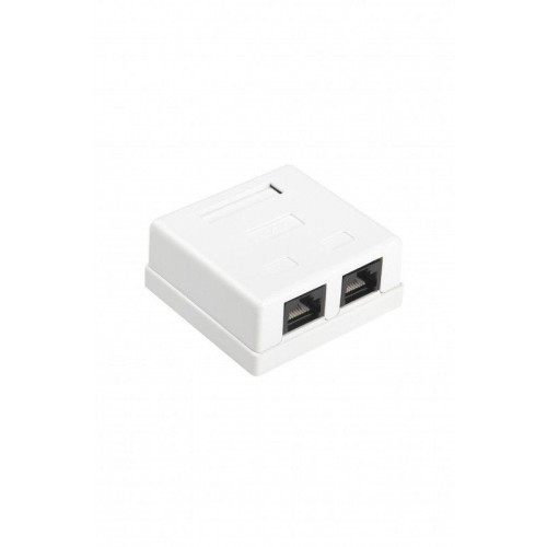 Розетка компьютерная 2-м ОП SB1-2-8P8C-C6-WH RJ45 (8P8C) кат.6 Dual IDC Hyperline 430235