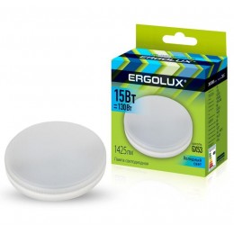 Лампа светодиодная LED-GX53-15W-GX53-4K 15Вт GX53 4500К 180-240В Ergolux 14239