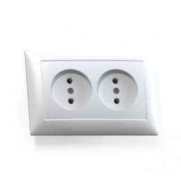 Розетка 2-м СП Селена РС16-371 16А IP20 бел. Кунцево 8115