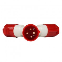 Адаптер силовой трехлучевой 1013 14 16А 6h 380AC 3P+PE IP44 КЭАЗ 235598