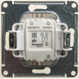 Выключатель 2-кл. СП Glossa 10А IP20 (сх. 5) 10AX механизм перламутр. SE GSL000651