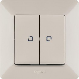 Выключатель 2-кл. СП Valena Life 10А IP20 250В 10AX с подсветкой с лицев. панелью механизм сл. кость Leg 752528