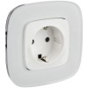 Розетка 1-м СП Valena Allure 16А IP2X 250В 2P+E безвинтов. клеммы с лицев. панелью механизм бел. Leg 753721