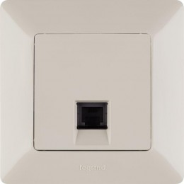 Розетка телефонная 1-м Valena Life RJ11 с лицев. панелью механизм сл. кость Leg 753538