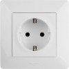 Розетка 1-м СП Valena Life 16А IP2X 250В 2P+E безвинтов. клеммы с лицев. панелью механизм бел. Leg 753421