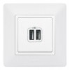 Розетка USB 2-м Valena Life 240В/5В 2400мА с лицев. панелью механизм бел. Leg 753412