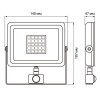 Прожектор светодиодный PFL-SC SENSOR 30Вт 6500К IP54 190-260В ДО закален. матов. стекло датчик движения инфракрасный JazzWay 5001411