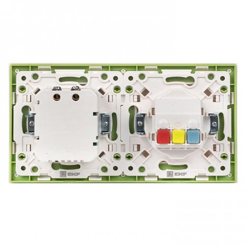 Рамка 2-м Стокгольм бел. с линией цвета зел. PROxima EKF EXM-G-303-20