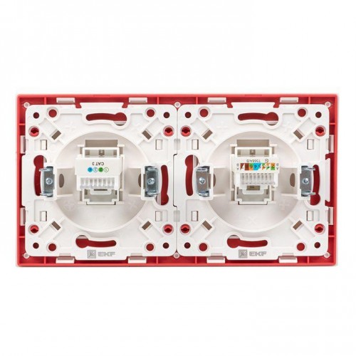 Рамка 2-м Стокгольм бел. с линией цвета красн. PROxima EKF EXM-G-305-20
