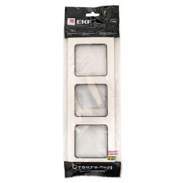 Рамка 3-м Стокгольм бел. с линией цвета черн. PROxima EKF EZM-G-304-20