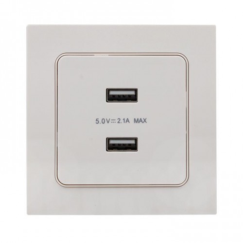 Розетка USB 2-м Стокгольм 2.1А механизм бел. PROxima EKF EYR16-028-10-2USB