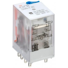 Реле интерфейсное ORM-1 2C 24В DC с LED и тест. кнопкой ONI ORM-1-2C-DC24V-L-B