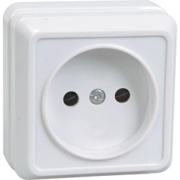 Розетка 1-м ОП Октава 10А IP20 без заземл. бел. IEK ERO10-K01-10-DC