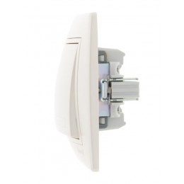 Выключатель 1-кл. СП Mira 10А IP20 со вставкой жемчуж./бел. перламутр. LEZARD 701-3030-100