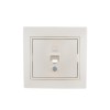 Розетка компьютерная 1-м СП Mira RJ45 16А IP20 со вставкой жемчуж./бел. перламутр. LEZARD 701-3030-139