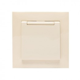 Розетка 1-м СП Валенсия 16А с заземл. с крышкой защ. шторки крем. PROxima EKF EWV10-124-20