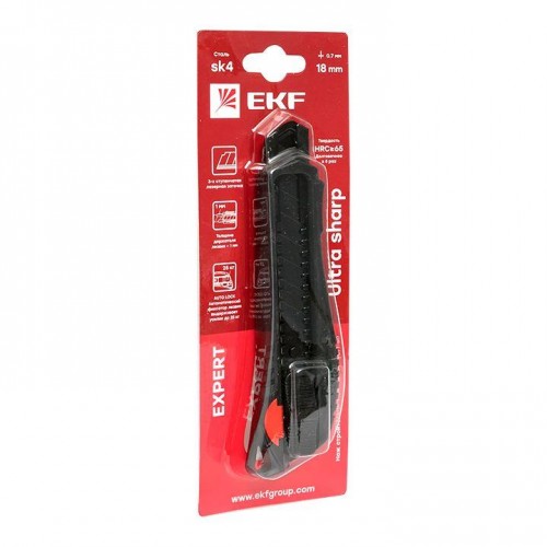 Нож строительно-монтажный 18мм НСМ-50 (18мм)(SK4) Heavy Duty (до 25кг) Expert EKF ncm-50-exp