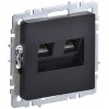 Розетка компьютерная двойн. СП RJ45 кат.5E BRITE РК10-2-БрЧ механизм черн. IEK BR-K20-1-K02