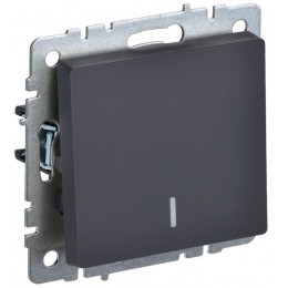 Выключатель 1-кл. СП BRITE ВС10-1-1-БрГ 10А с индик. механизм графит IEK BR-V10-1-10-K53