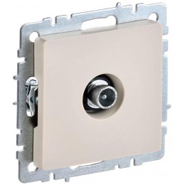 Розетка телевизионная проходная TV СП Brite РТВ10-0-БрКр механизм беж. IEK BR-A10-P-K10
