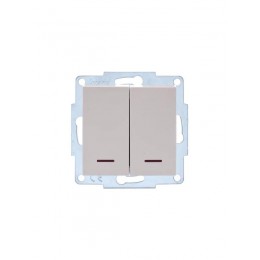 Выключатель 2-кл. СП Vesna с индикацией механизм крем. LEZARD 742-0388-112