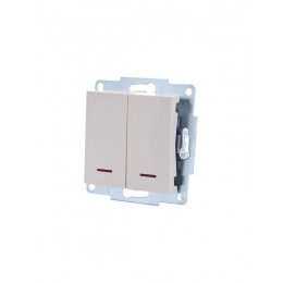 Выключатель 2-кл. СП Vesna с индикацией механизм крем. LEZARD 742-0388-112