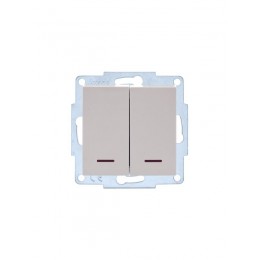 Переключатель проходной 1-кл. СП Vesna с индикацией механизм крем. LEZARD 742-0388-114