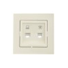 Розетка компьютерная + телефонная 1-м СП Vesna механизм крем. LEZARD 742-0388-143