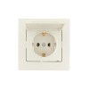 Розетка 1-м СП Vesna с заземл. с крышкой ПБТ механизм кремов. LEZARD 742-0388-123B