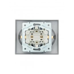Розетка 2-м СП VESNA с заземл. со шторками ПБТ платина LEZARD 742-3500-178B