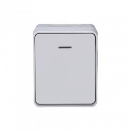 Выключатель 1-кл. ОП AtlasDesign PROFI IP54 10AX с подсветкой бел. SE ATN540113