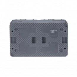 Розетка 2-м ОП AtlasDesign PROFI 16А IP54 заземл. защ. шторки антрацит SE ATN544026