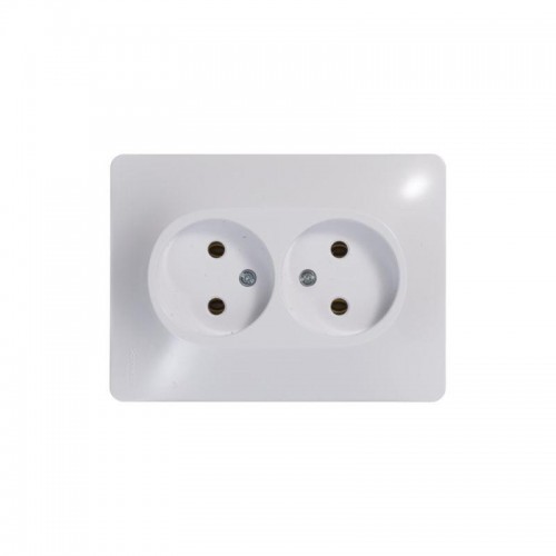 Розетка 2-м СП Glossa 16А IP20 без заземл. бел. SE GSL000120