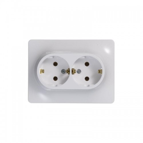 Розетка 2-м СП Glossa 16А IP20 с заземл. в сборе бел. SE GSL000124