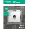 Розетка компьютерная 1-м СП Glossa RJ45 кат.5E механизм бел. SE GSL000181K