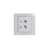 Розетка компьютерная + телефонная 2-м СП Glossa RJ45 + RJ11 кат.5E механизм бел. SE GSL000185