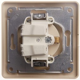 Розетка 1-м СП Glossa 16А IP20 с заземл. защ. шторки с крышкой в сборе беж. SE GSL000246