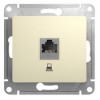 Розетка компьютерная 1-м СП Glossa RJ45 кат.5E механизм беж. SE GSL000281K
