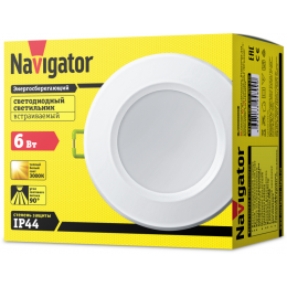Светильник светодиодный 94 899 NDL-P1-6W-830-WH-LED 6Вт 3000К IP44 (аналог R63 60Вт) Navigator 94899
