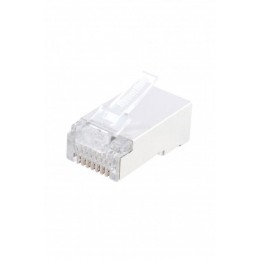 Разъем RJ45 (8P8C) под витую пару кат.5E экранир. PLUG-8P8C-U-C5-SH-100 универс. (для ож и мж кабеля) (уп.100шт) Hyperline 49375