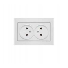 Розетка 2-м СП Бриллиант 16А IP20 без заземл. бел. UNIVersal 7947519