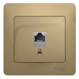 Розетка компьютерная 1-м СП Glossa RJ45 кат.5E механизм титан SE GSL000481K